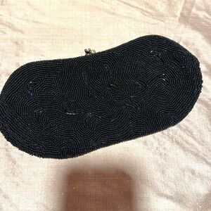 Vintage Emson Handmade Japanese Black Beaded Clutch Evening Bag